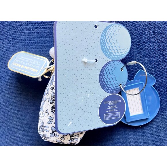 Blue Mini GOLF Pouch Bag Set Tag 3 Balls +Tees Golfer Gift Mellow & Mod Sports - Picture 6 of 6